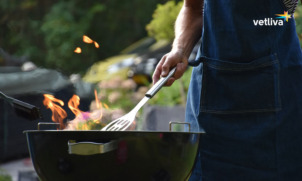 Отдыхающие жарят мясо в лесопарке Медвежино